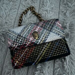 Kurt Geiger London Studded Tartan Mini Chain Crossbody Bag
